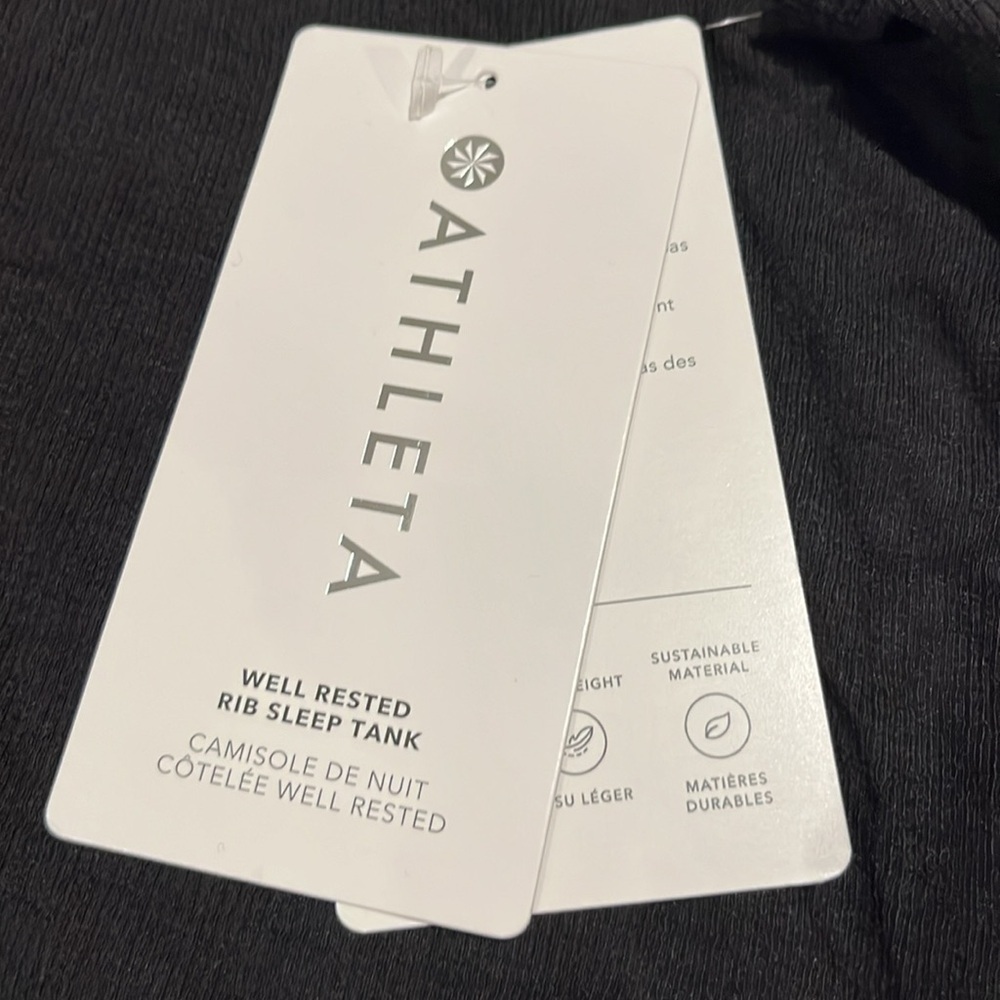 Athleta Well Rested Black Ribbed Sleep Short & Tank Pajama Set - Picture 6 of 7